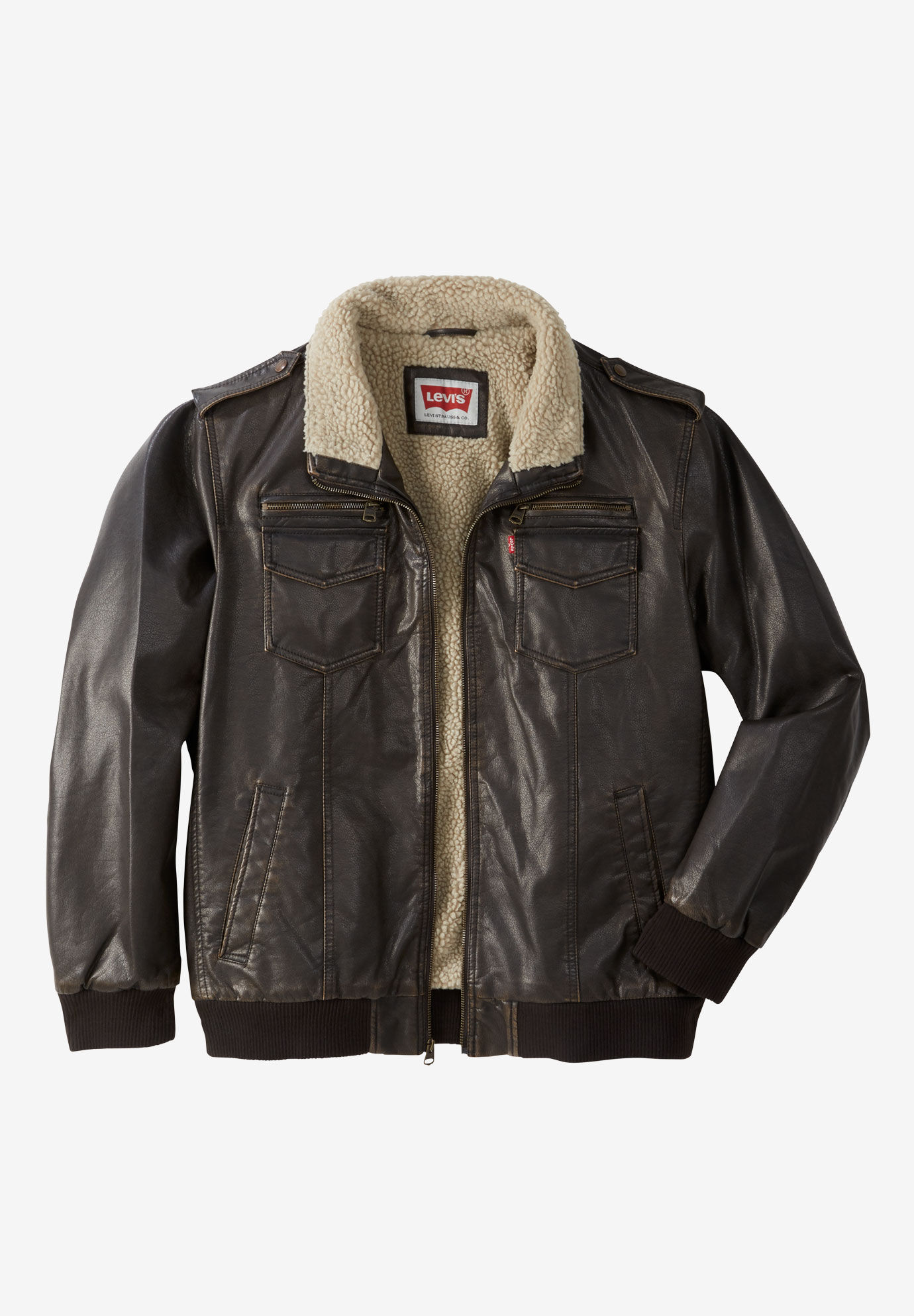 levis leather sherpa jacket