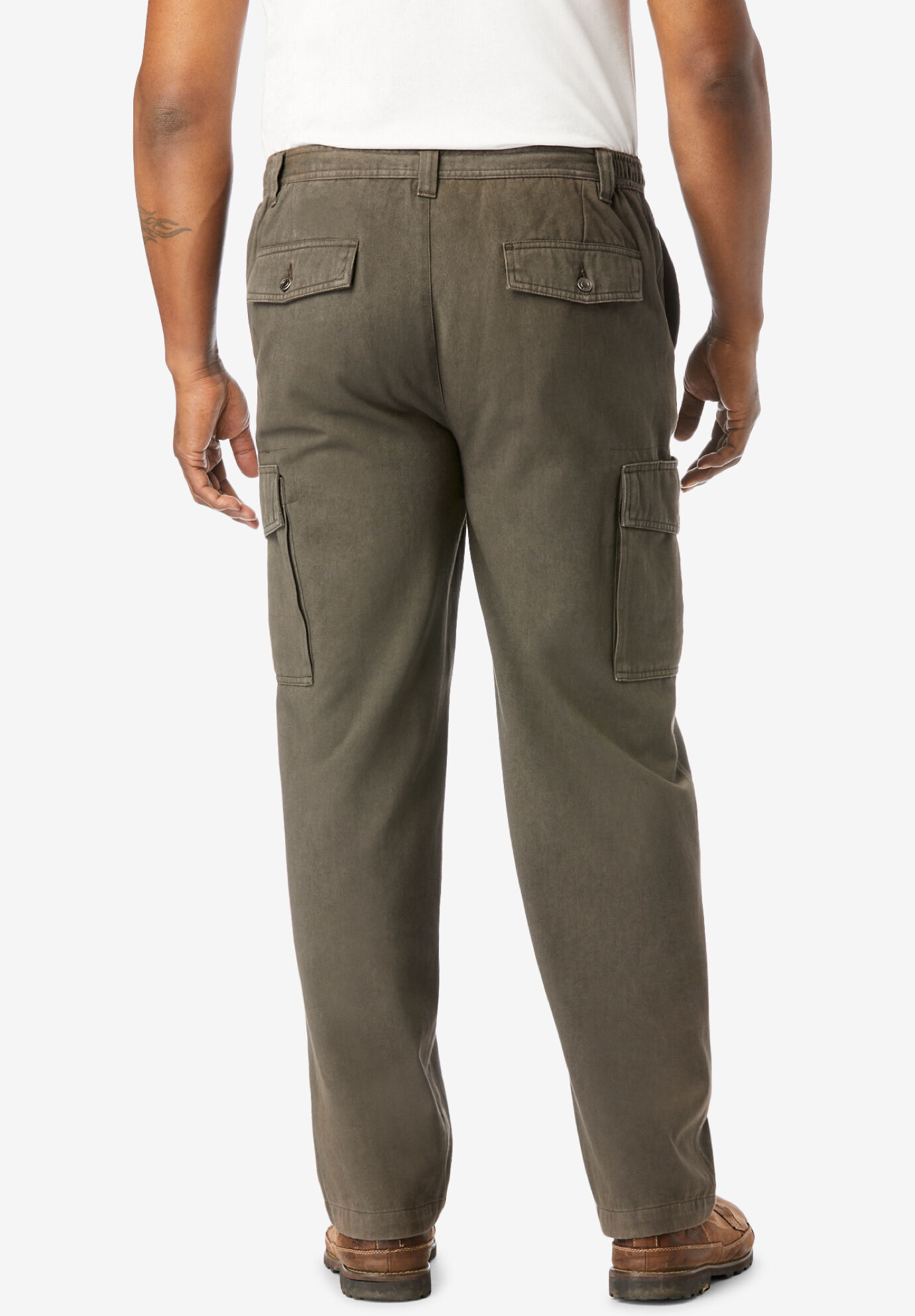 big men's cargo pants elastic waist
