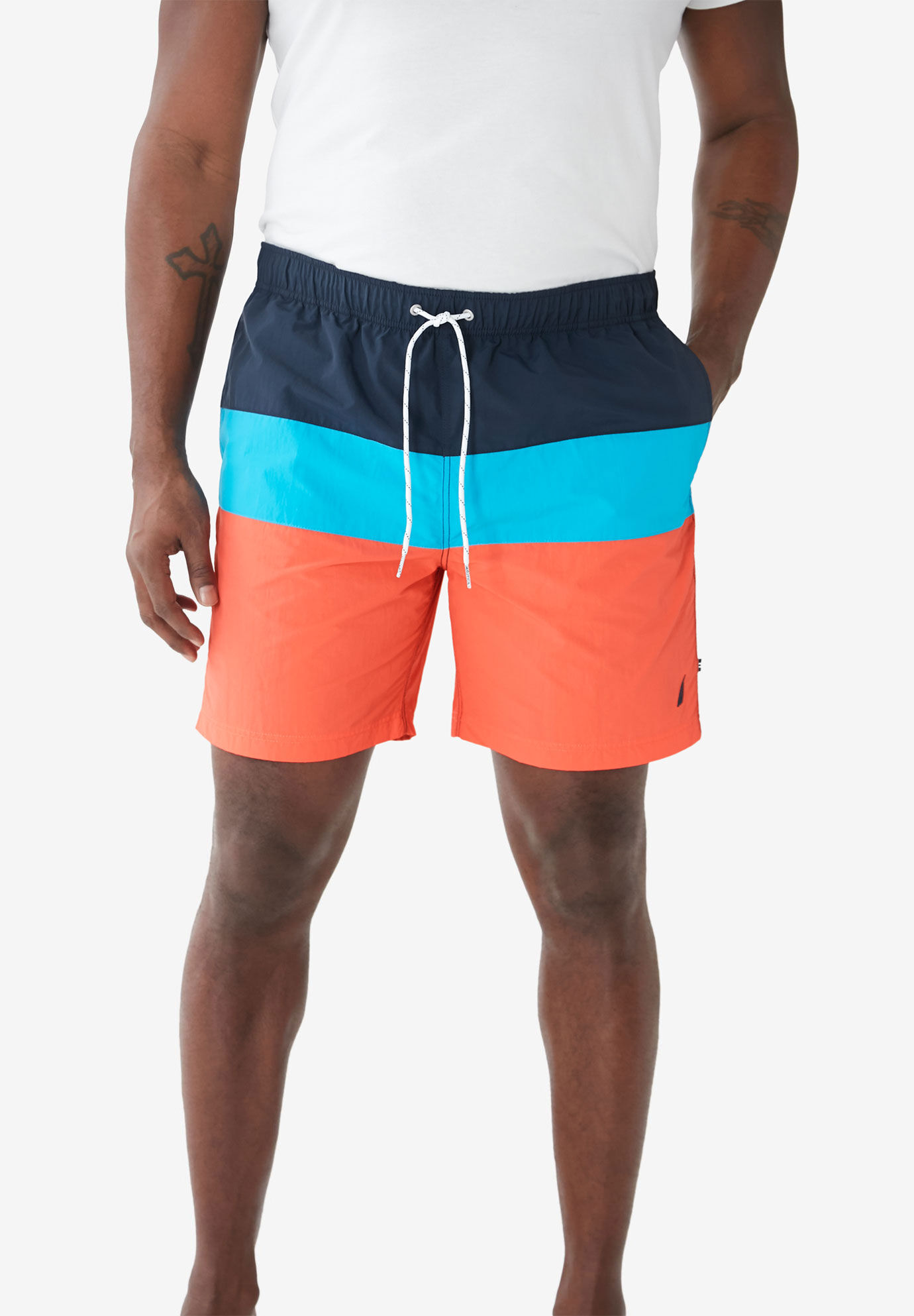 nautica color block swim trunk