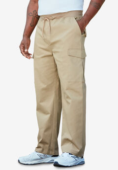 ROCXL Big and Tall Men's Khaki Cargo Pants