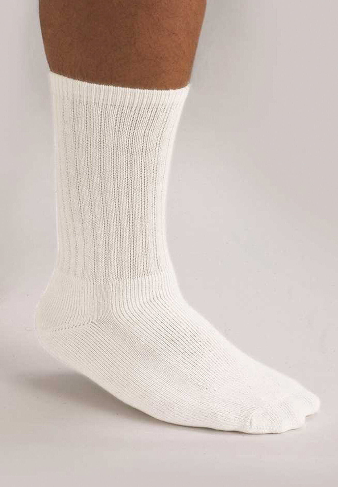 6-Pack Athletic White Crew Socks 