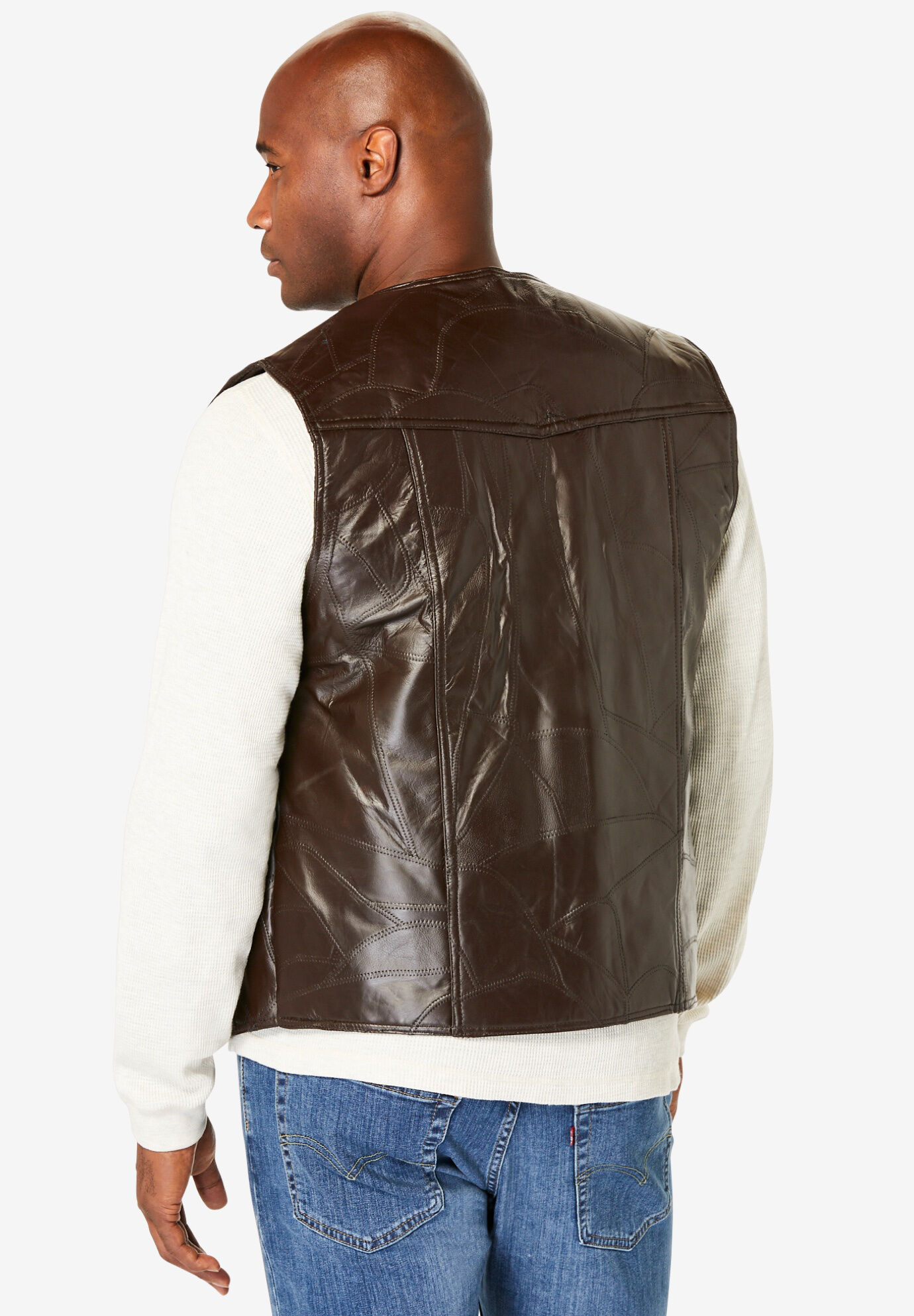 Embossed sale leather vest