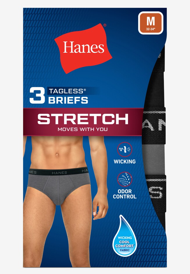 Hanes Explorer Briefs, Pack of 4, Assorted, Size Large 