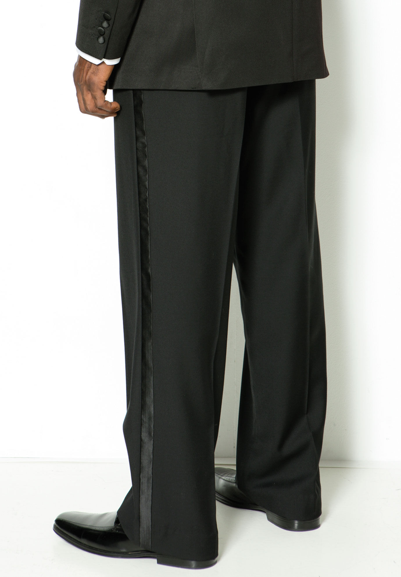 Black Wool Tuxedo Pants | Men's Pants