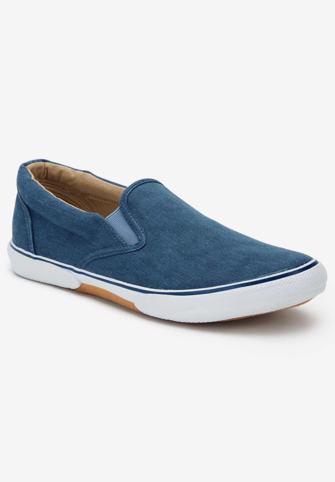mens blue canvas slip on shoes