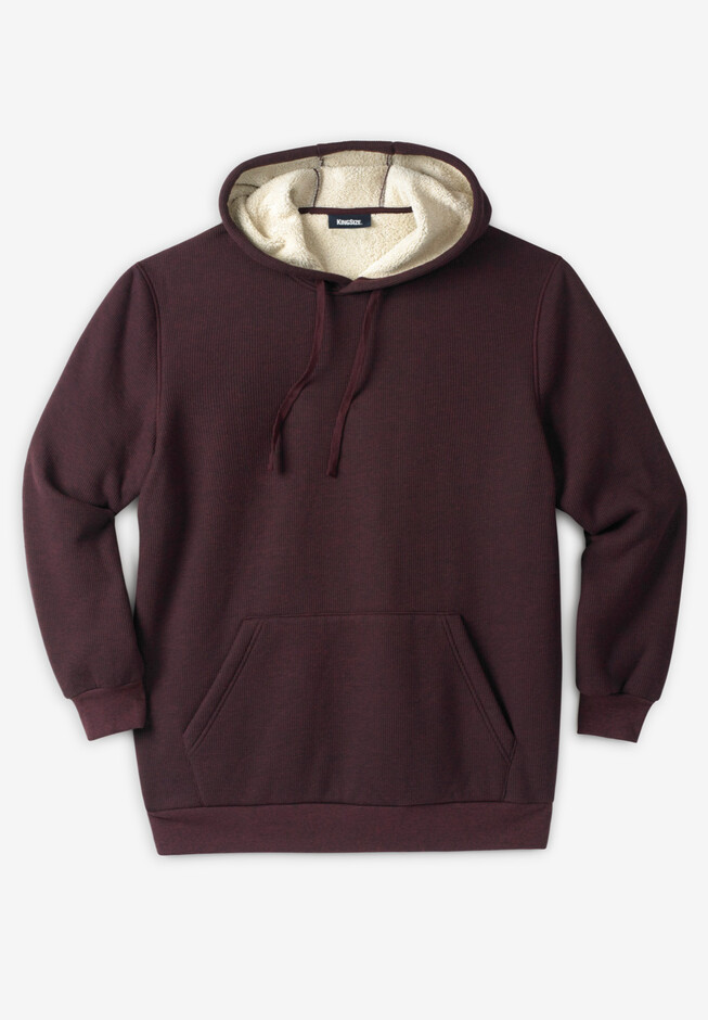 King Hoodie Thermal Size | Pullover Sherpa-Lined Waffle