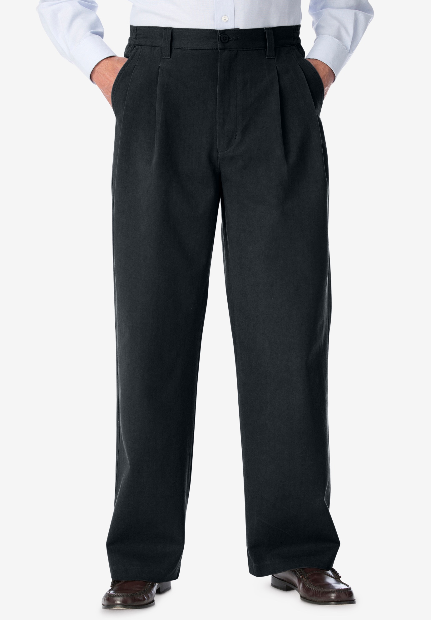 Wrinkle-Free Double-Pleat Pant with Side-Elastic Waist