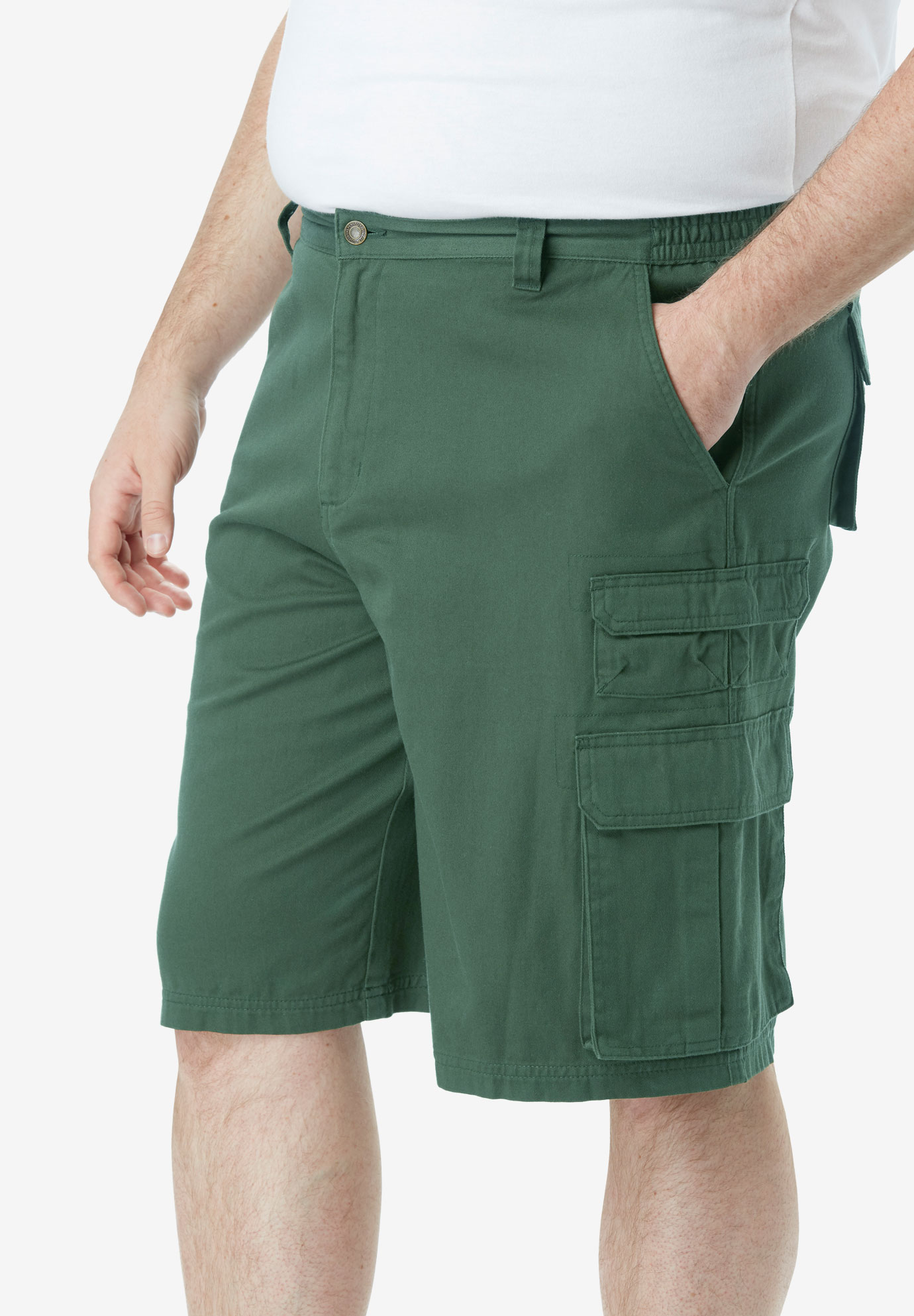Boulder Creek® 12 Side Elastic Stacked Cargo Pocket Shorts King Size
