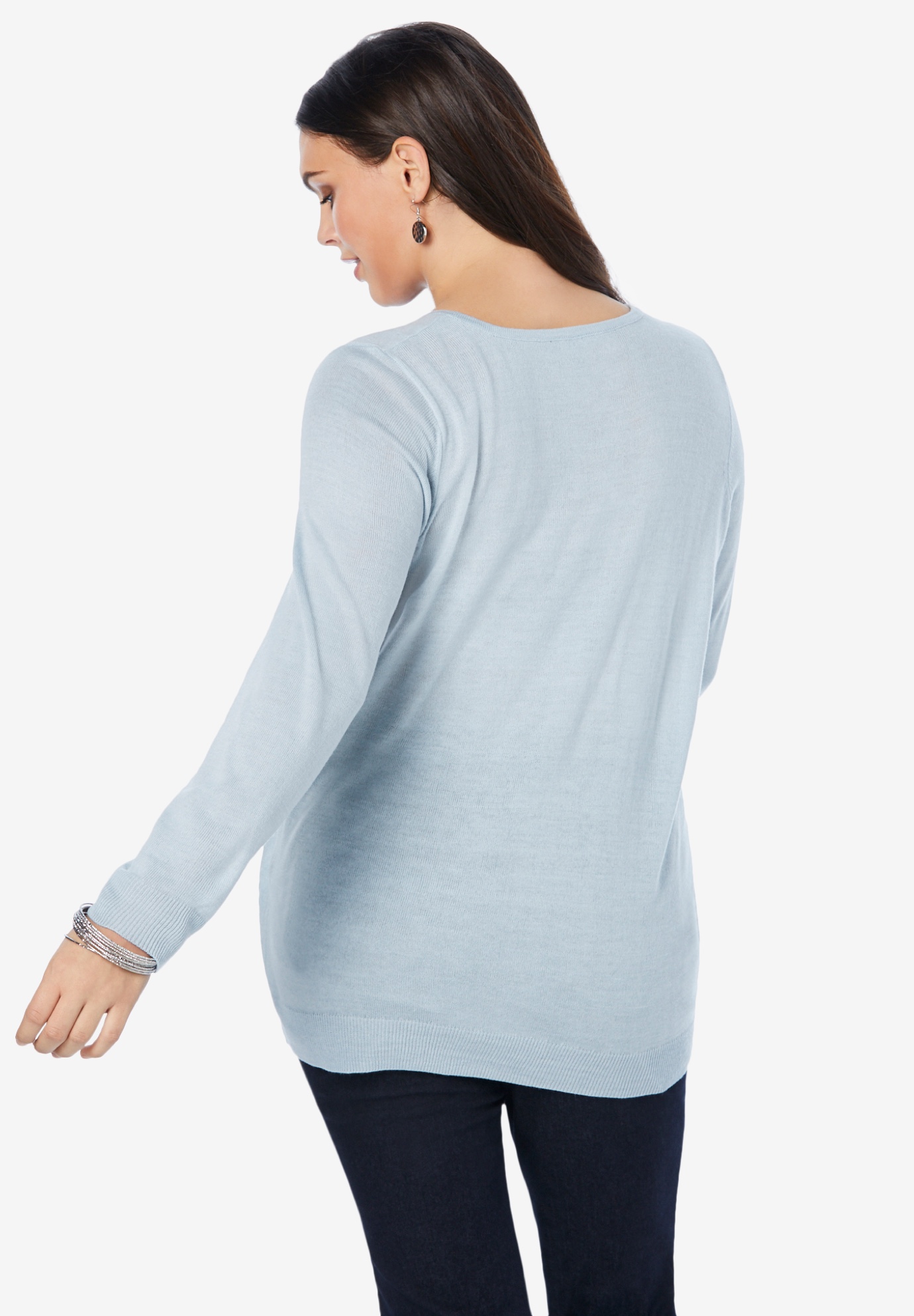 Fine Gauge Embellished Pullover Sweater | King Size
