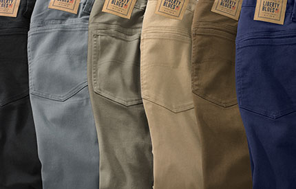 Liberty Blues™ Loose-Fit Side Elastic 5-Pocket Jeans