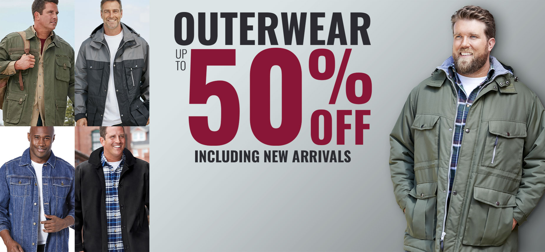 outerwear up to 50% off including new arrivals