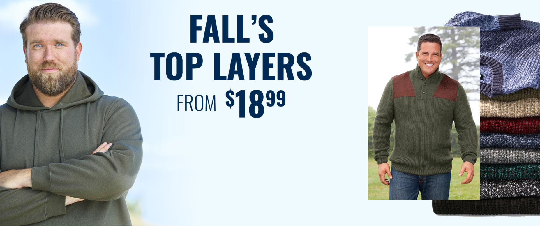 fall's top layers from $18.99